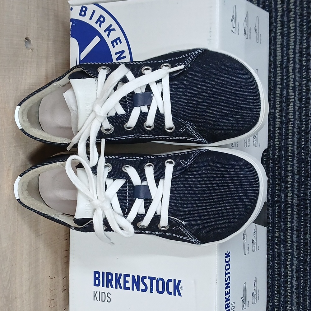 Birkenstock Kids Arran Canvas Sneaker Shoes Blue (Brand New) Size 31 Kids 13 - Picture 2 of 9